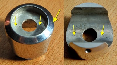 Der Originale Halter Hatte einen Riss der bei der Wartung entdeckt wurde